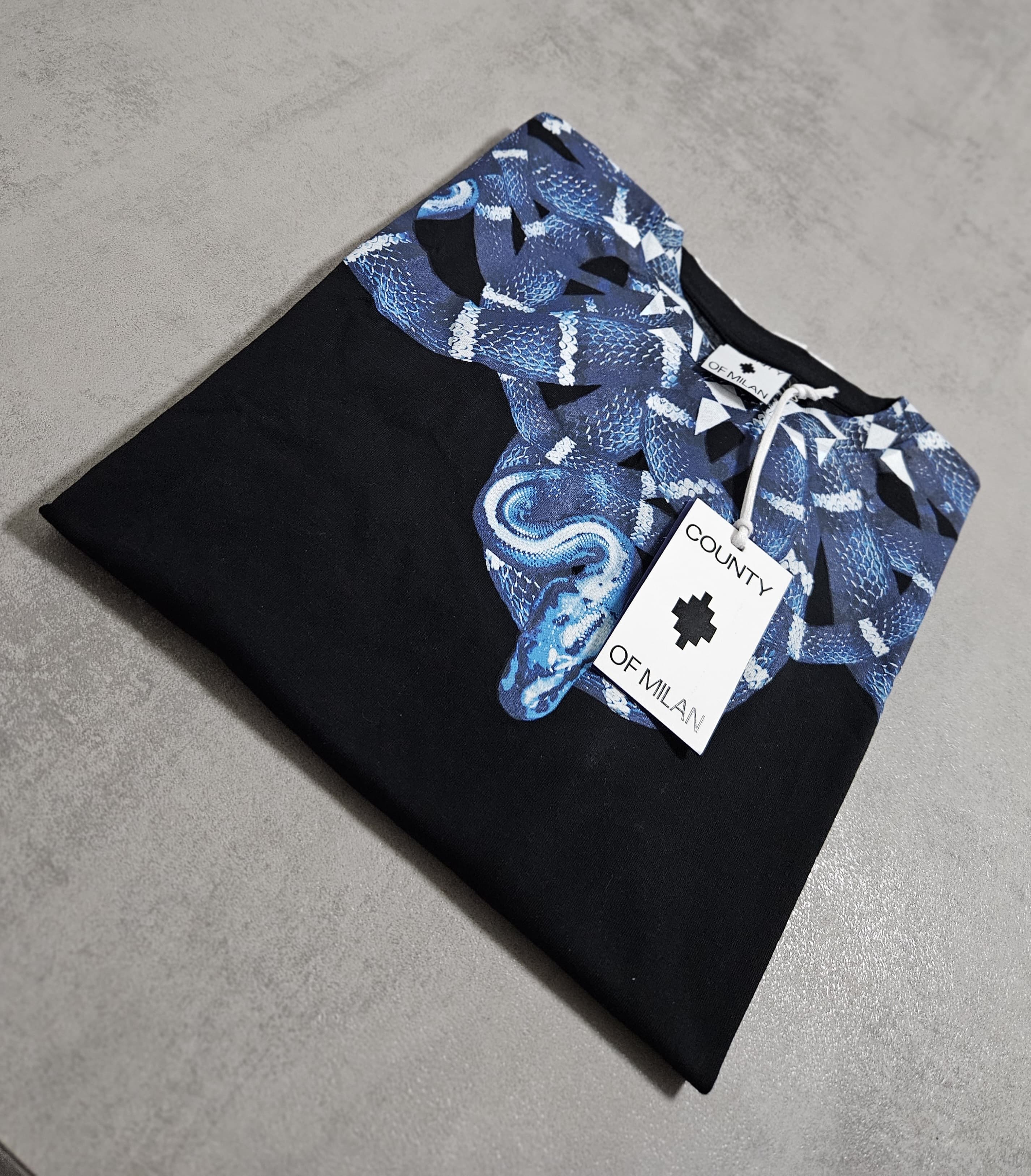T-shirt Marcelo Burlon con stampa serpente blu